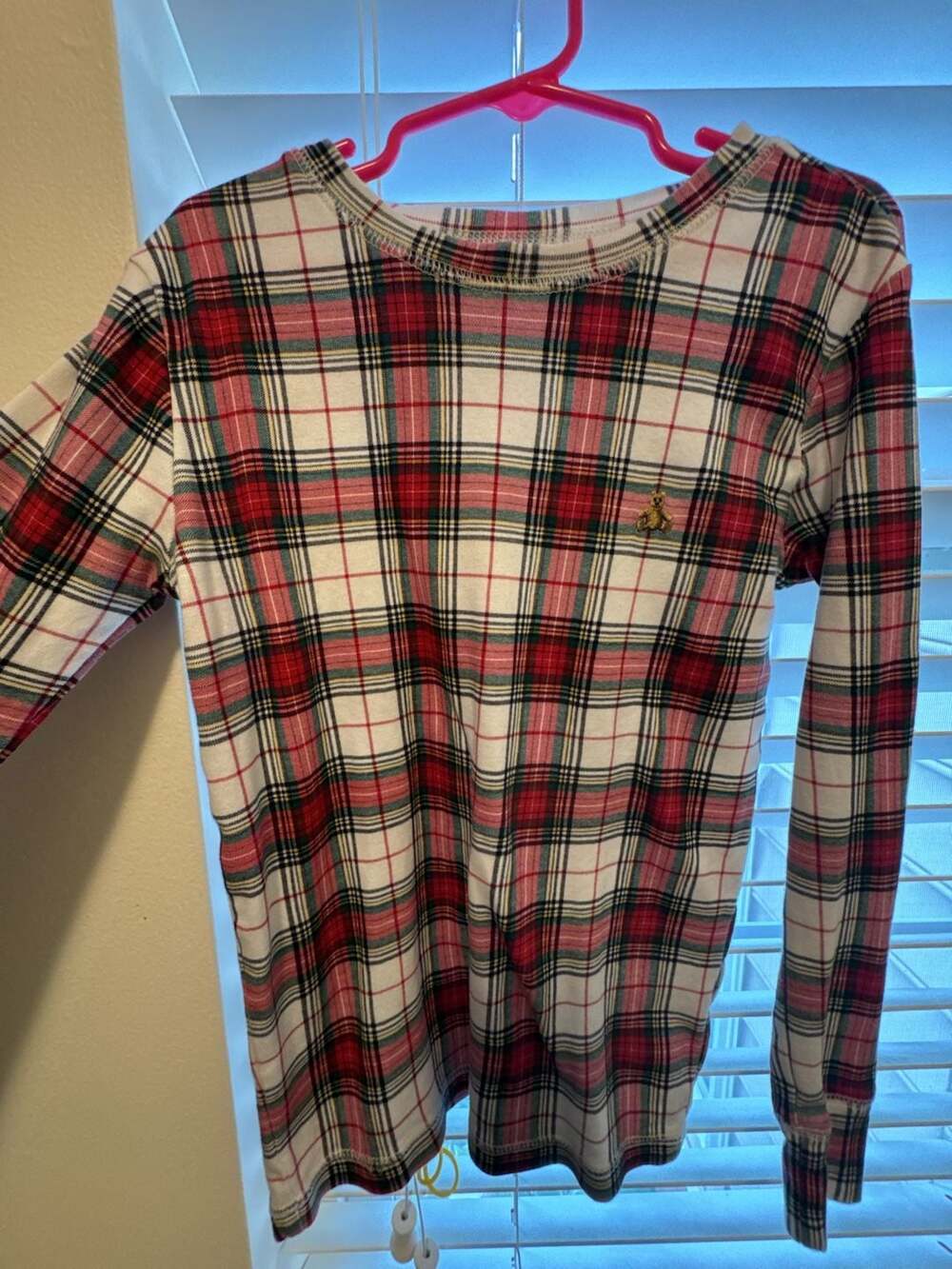 Gap Kids Organically Grown Cotton Plaid Long Sleeve Sleep Top